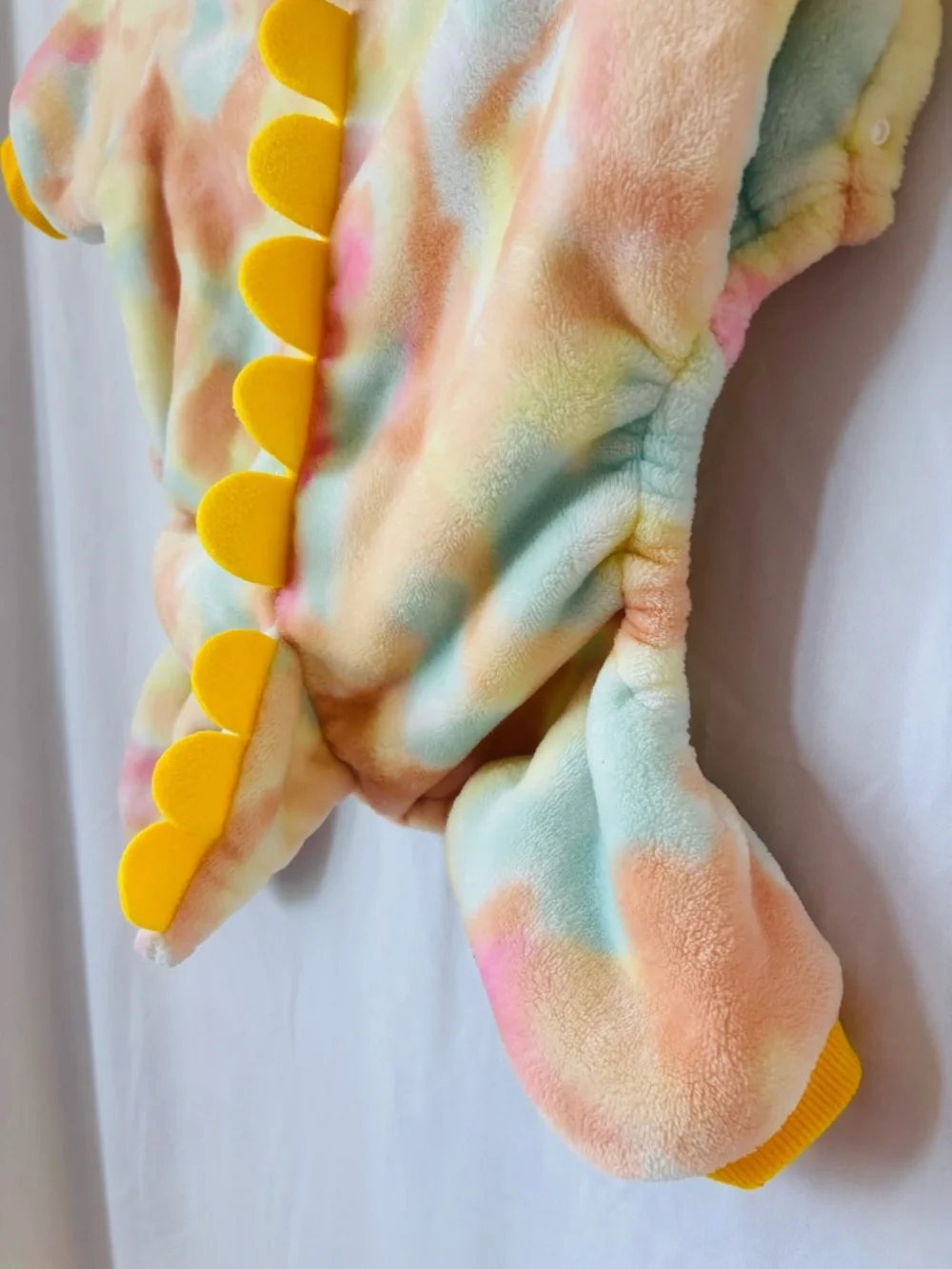 Fleece Dog Sweater Dragon Dinosaur Costume Pastel Tie Dye